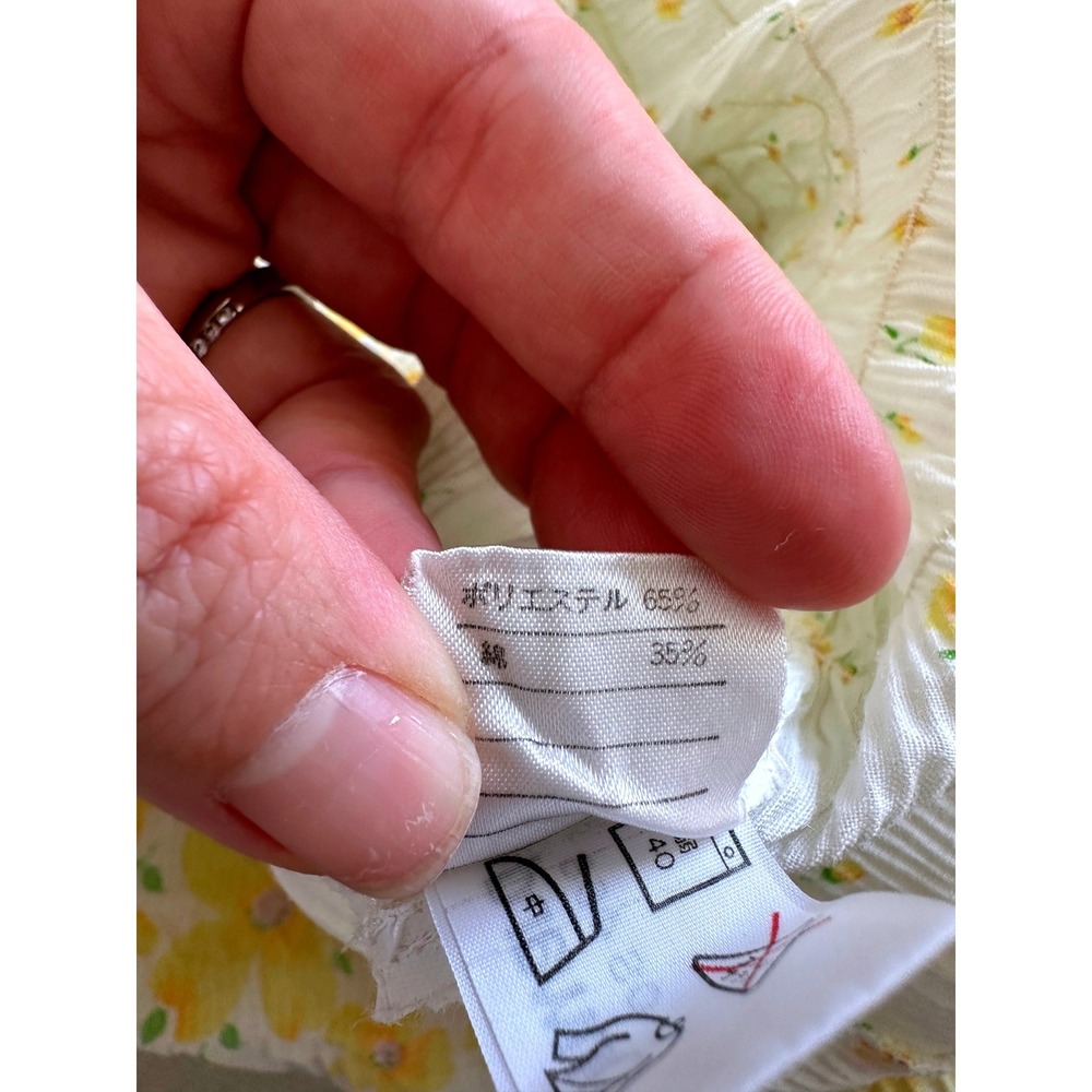 90s Vintage Onward Floral Kashiyama Seersucker Smocked Midi Dress Cottagecore M - Picture 6 of 8